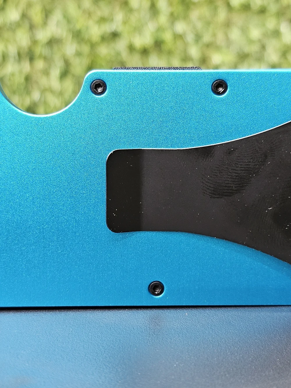 Slim Metal Card Holder - Blue